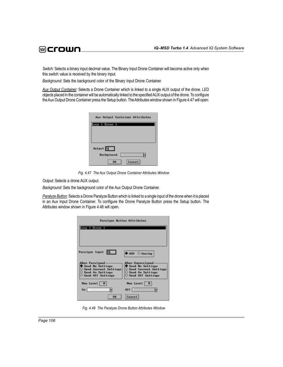 Crown Audio IQ-MSD Turbo Software User Manual | Page 106 / 222