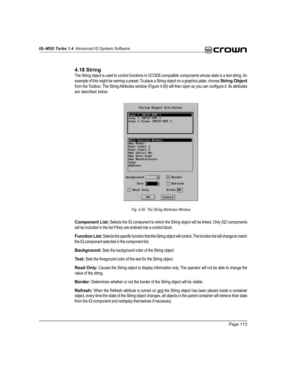 Crown Audio IQ-MSD Turbo Software User Manual | Page 113 / 222