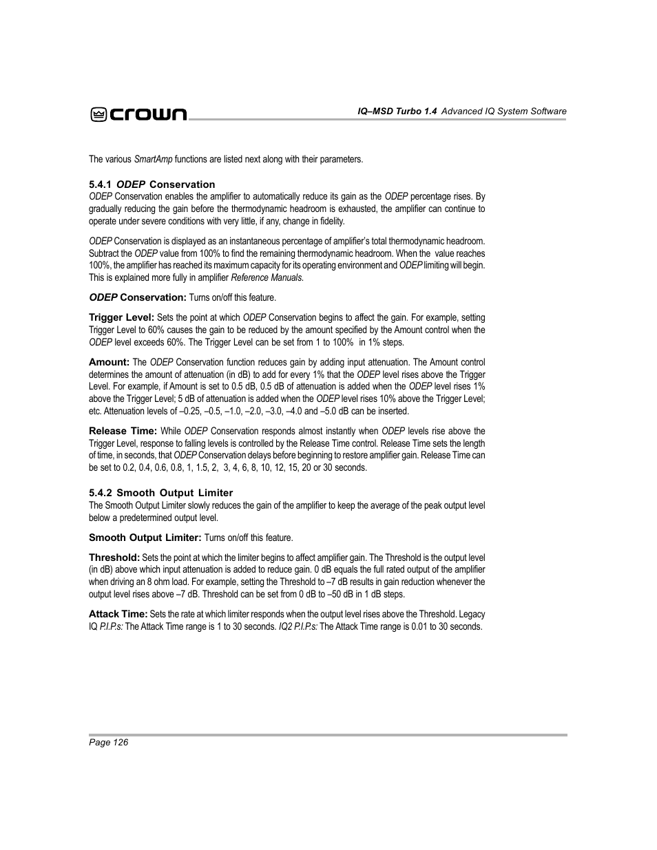 Crown Audio IQ-MSD Turbo Software User Manual | Page 126 / 222