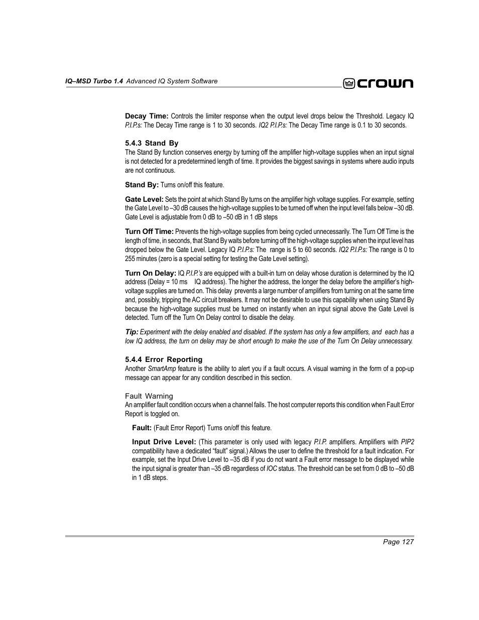 Crown Audio IQ-MSD Turbo Software User Manual | Page 127 / 222