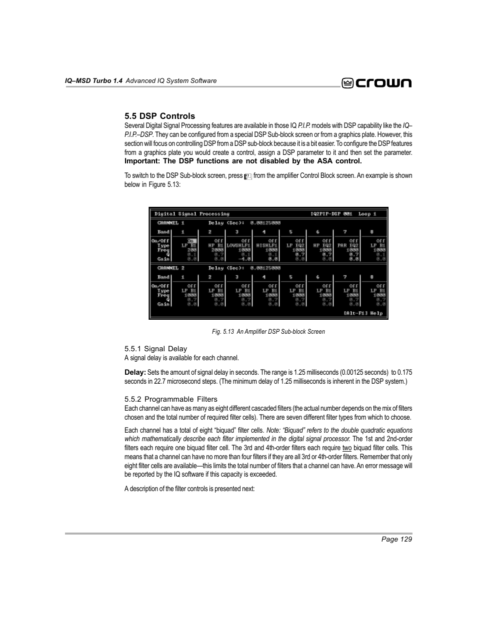 Crown Audio IQ-MSD Turbo Software User Manual | Page 129 / 222