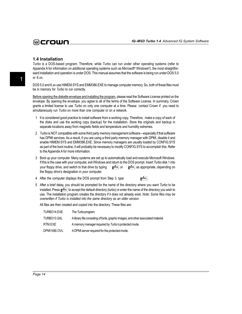 Crown Audio IQ-MSD Turbo Software User Manual | Page 14 / 222