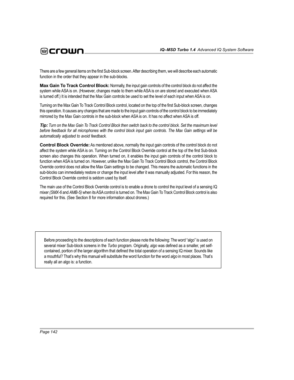 Crown Audio IQ-MSD Turbo Software User Manual | Page 142 / 222