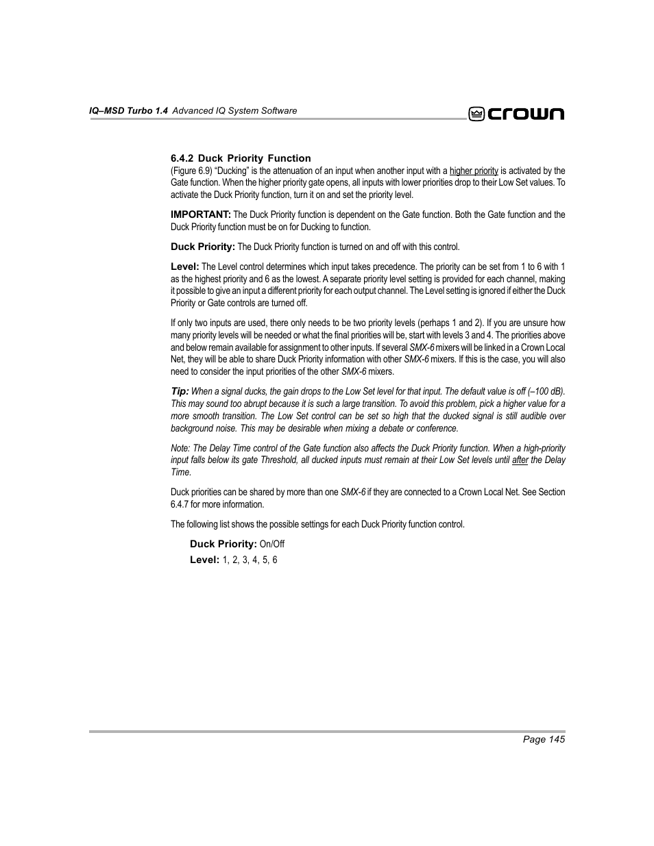 Crown Audio IQ-MSD Turbo Software User Manual | Page 145 / 222