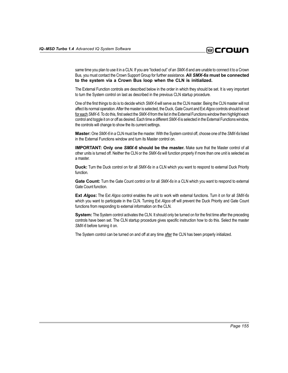 Crown Audio IQ-MSD Turbo Software User Manual | Page 155 / 222