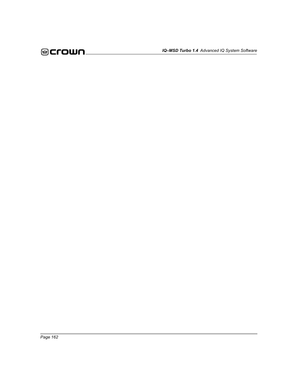 Crown Audio IQ-MSD Turbo Software User Manual | Page 162 / 222