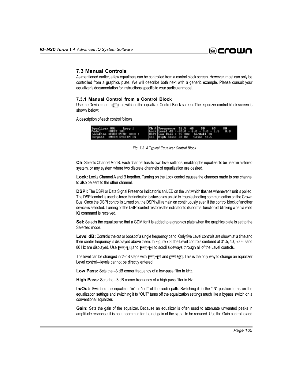 Crown Audio IQ-MSD Turbo Software User Manual | Page 165 / 222