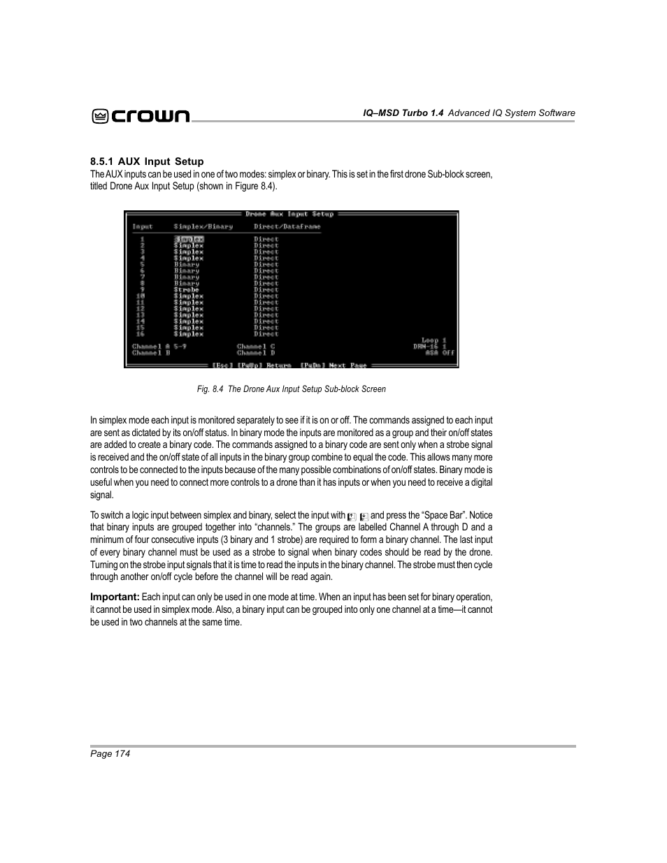 Crown Audio IQ-MSD Turbo Software User Manual | Page 174 / 222