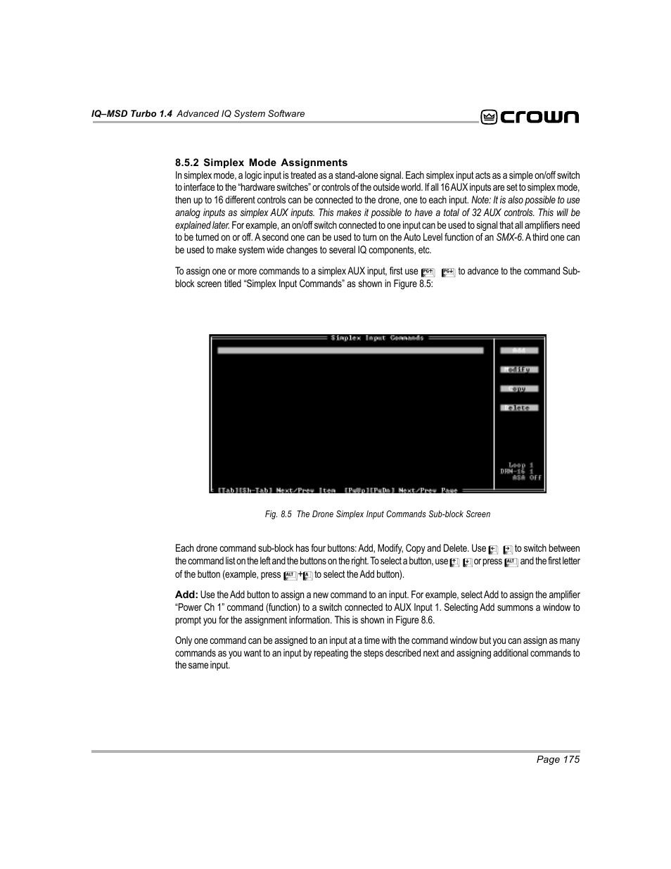 Crown Audio IQ-MSD Turbo Software User Manual | Page 175 / 222