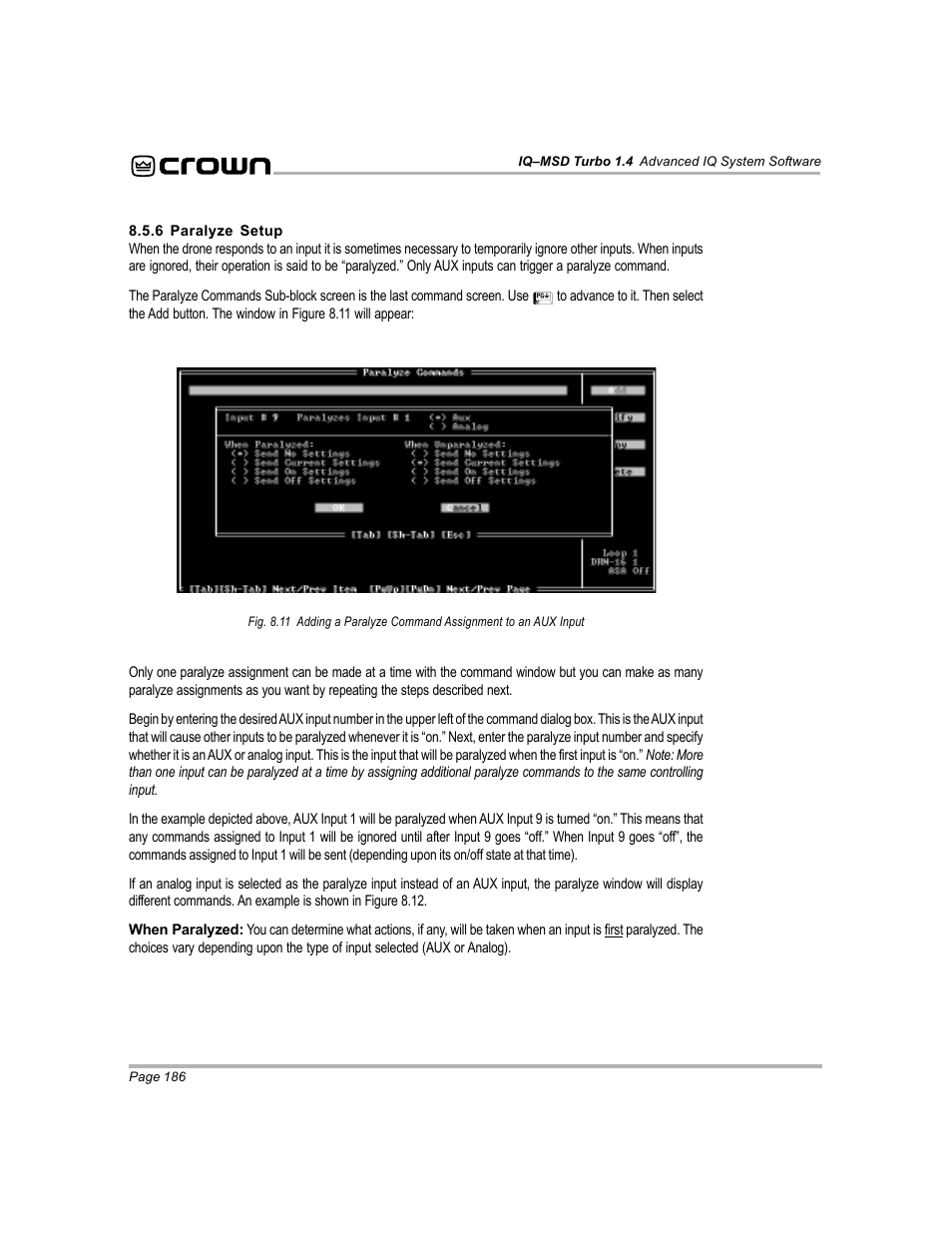 Crown Audio IQ-MSD Turbo Software User Manual | Page 186 / 222