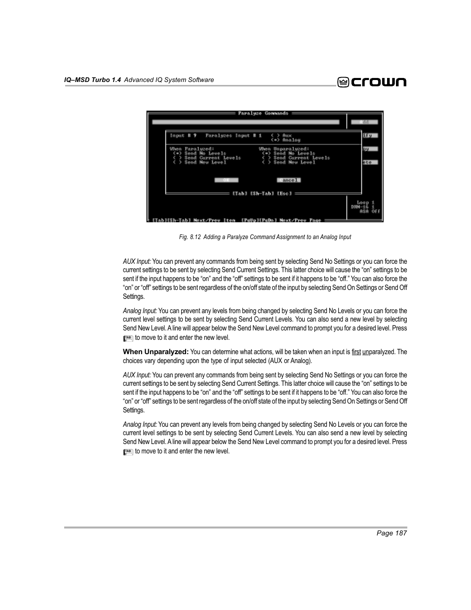 Crown Audio IQ-MSD Turbo Software User Manual | Page 187 / 222