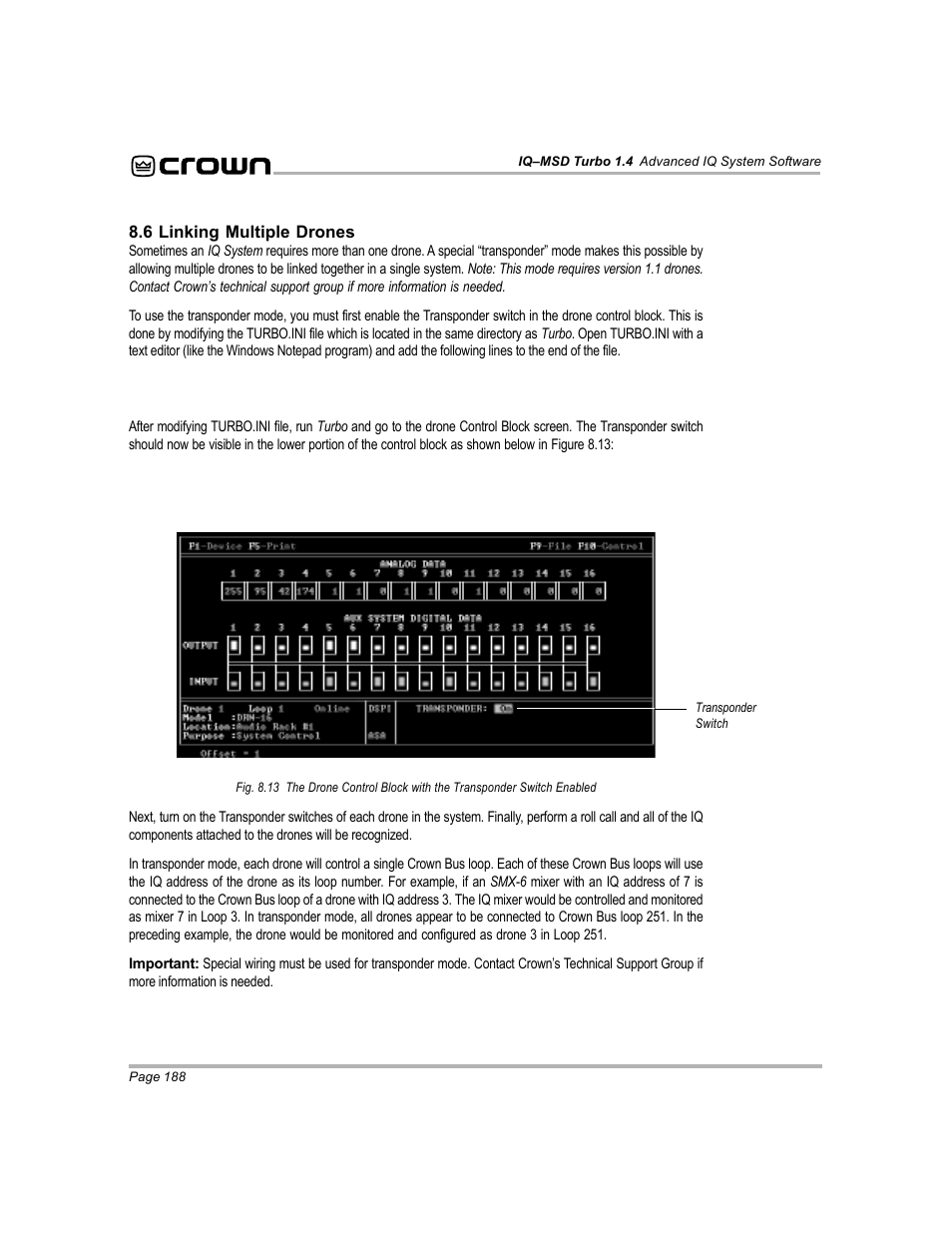 Crown Audio IQ-MSD Turbo Software User Manual | Page 188 / 222