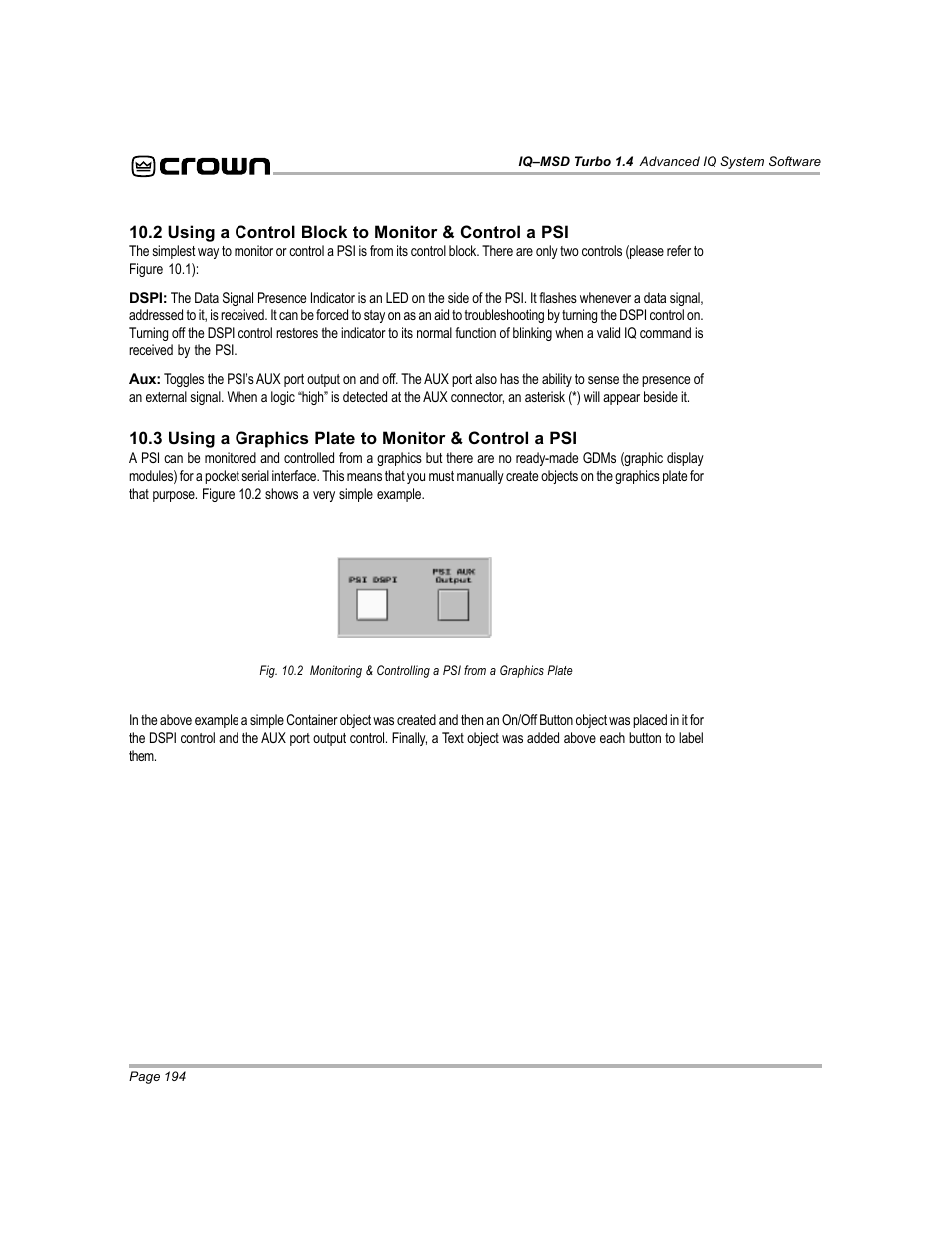 Crown Audio IQ-MSD Turbo Software User Manual | Page 194 / 222