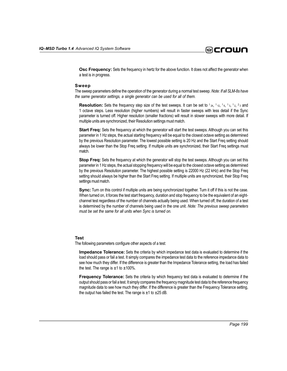 Crown Audio IQ-MSD Turbo Software User Manual | Page 199 / 222