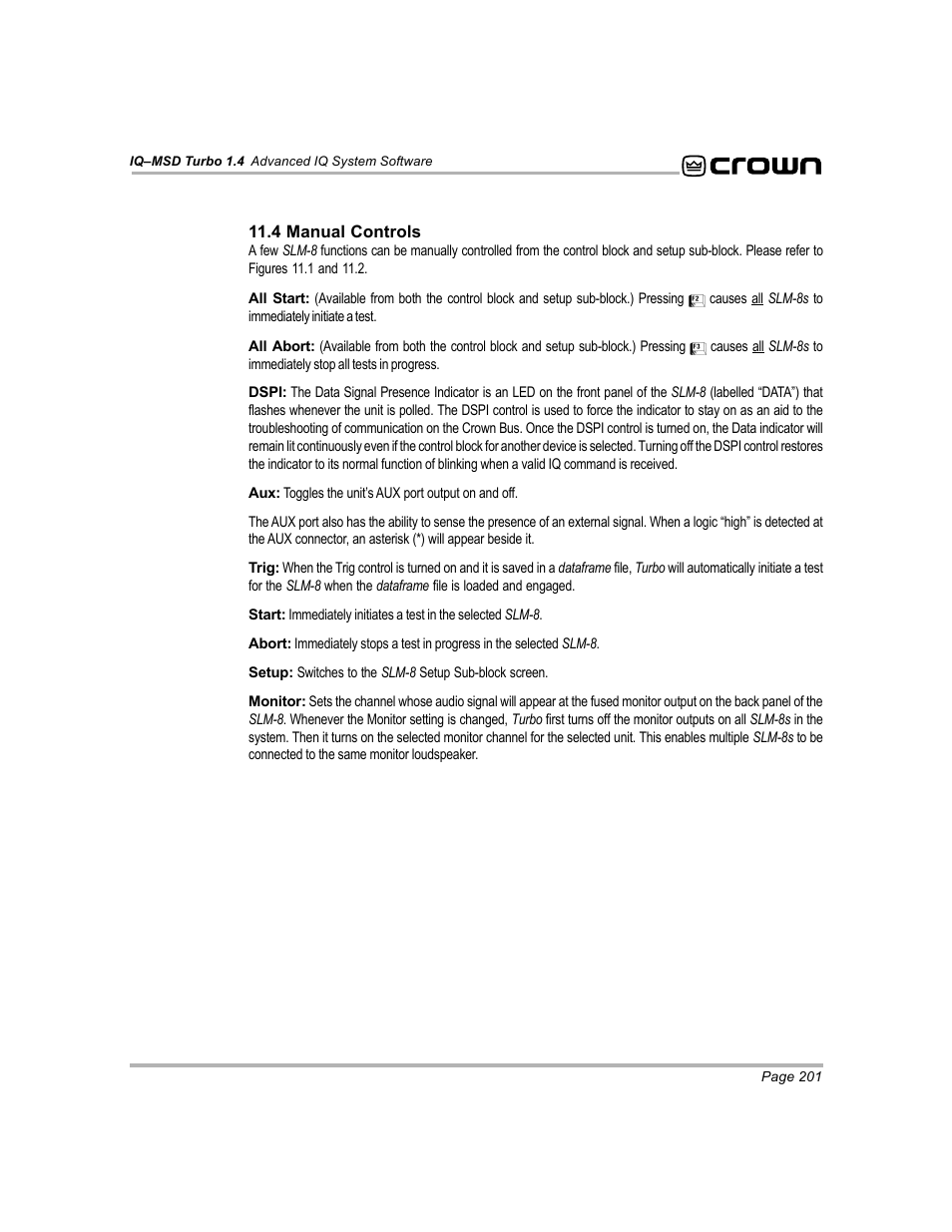 Crown Audio IQ-MSD Turbo Software User Manual | Page 201 / 222