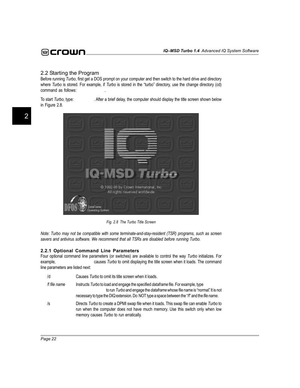 Crown Audio IQ-MSD Turbo Software User Manual | Page 22 / 222