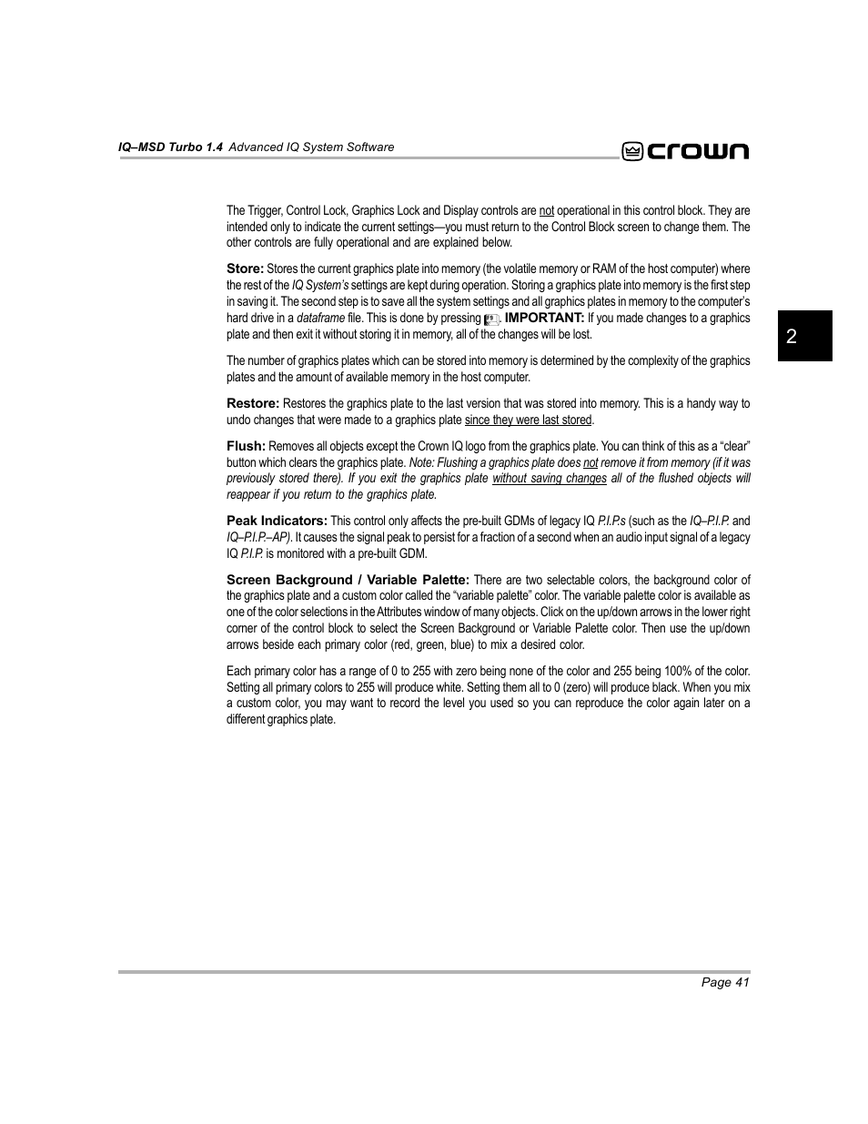 Crown Audio IQ-MSD Turbo Software User Manual | Page 41 / 222