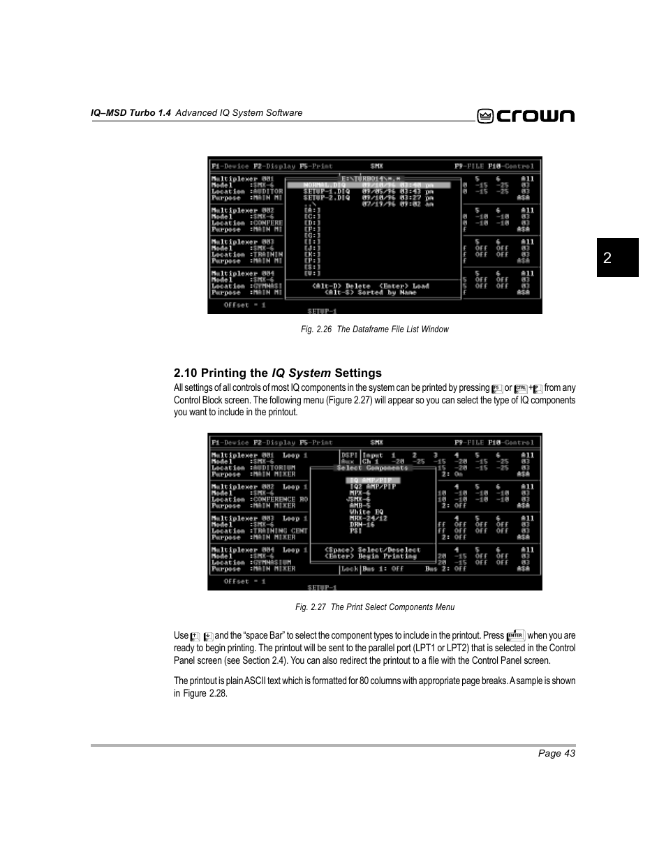 Crown Audio IQ-MSD Turbo Software User Manual | Page 43 / 222