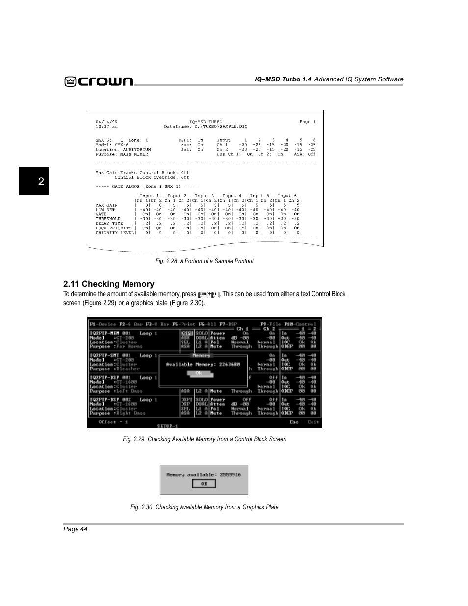 Crown Audio IQ-MSD Turbo Software User Manual | Page 44 / 222