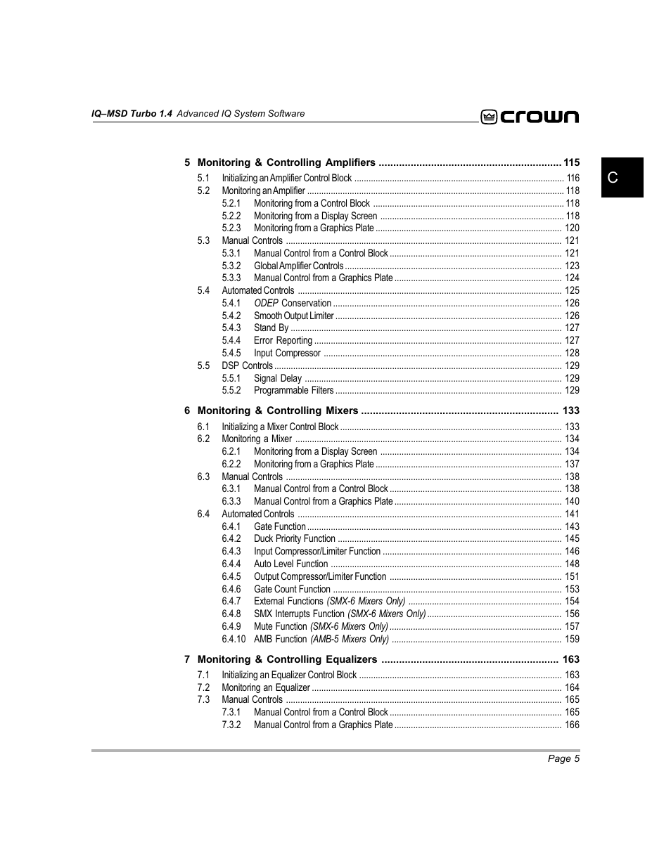 Crown Audio IQ-MSD Turbo Software User Manual | Page 5 / 222