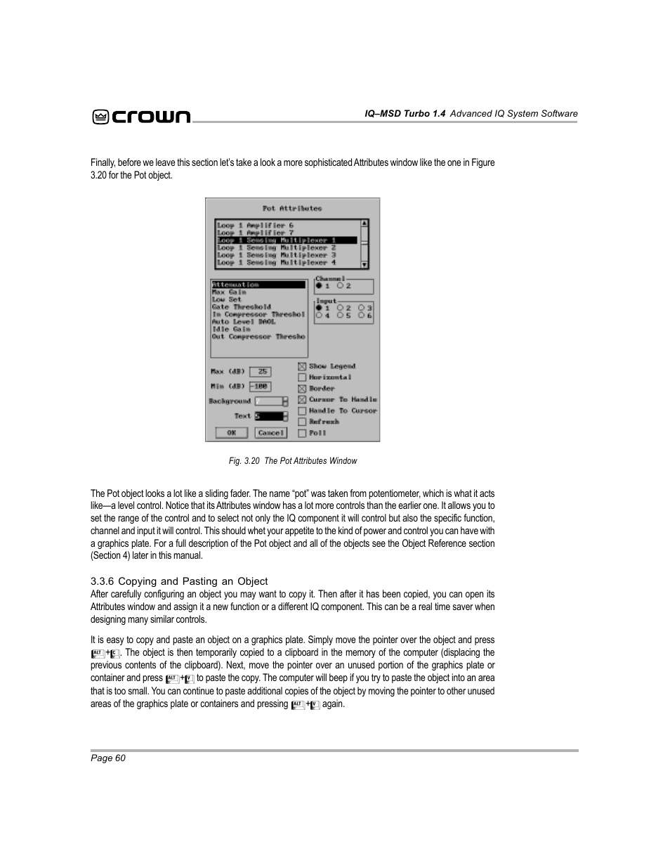 Crown Audio IQ-MSD Turbo Software User Manual | Page 60 / 222