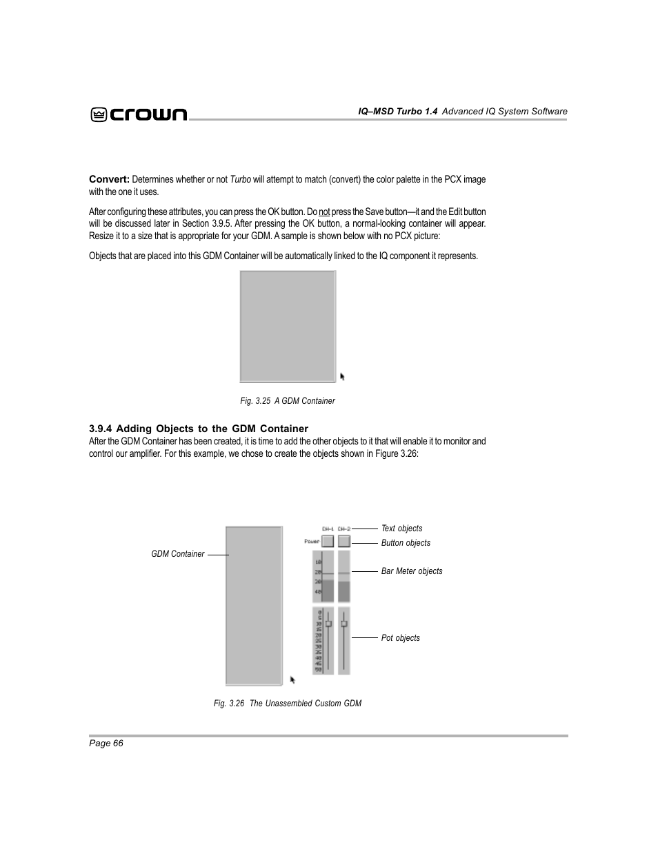 Crown Audio IQ-MSD Turbo Software User Manual | Page 66 / 222