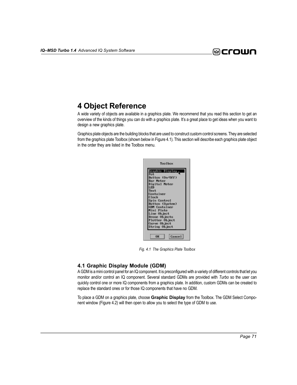 Crown Audio IQ-MSD Turbo Software User Manual | Page 71 / 222