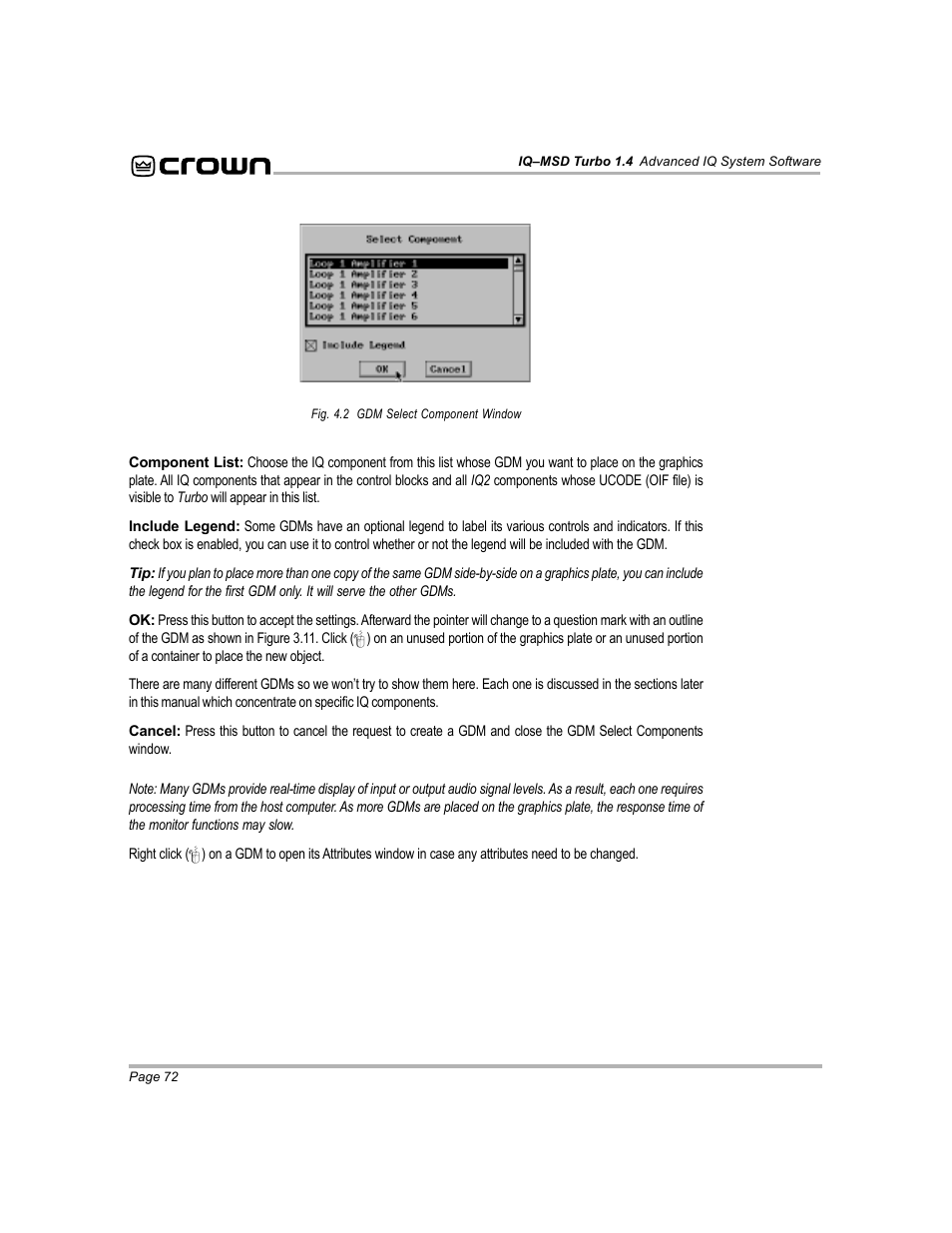 Crown Audio IQ-MSD Turbo Software User Manual | Page 72 / 222