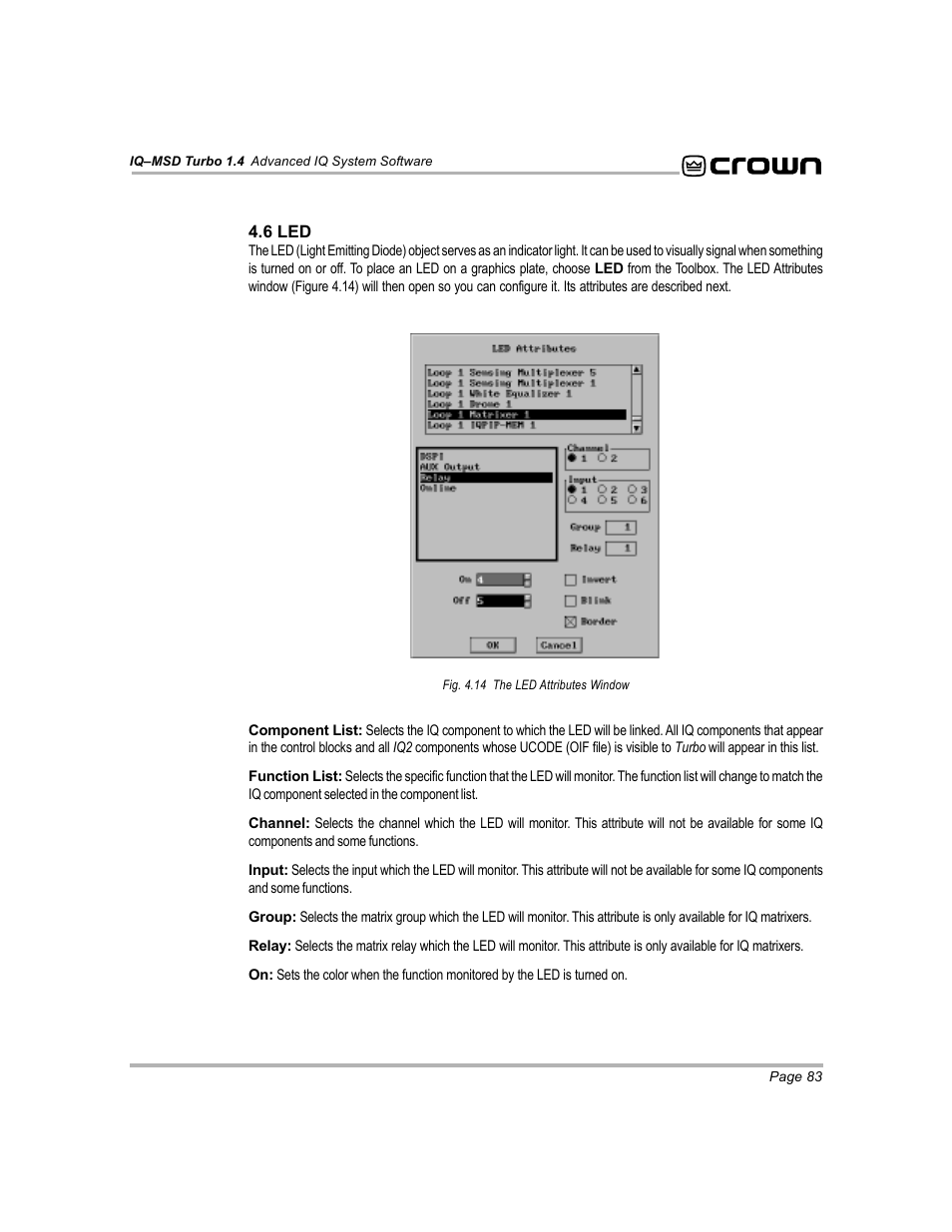 Crown Audio IQ-MSD Turbo Software User Manual | Page 83 / 222