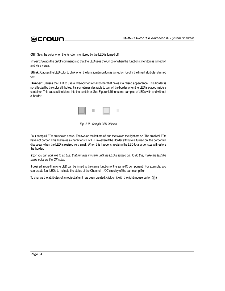 Crown Audio IQ-MSD Turbo Software User Manual | Page 84 / 222