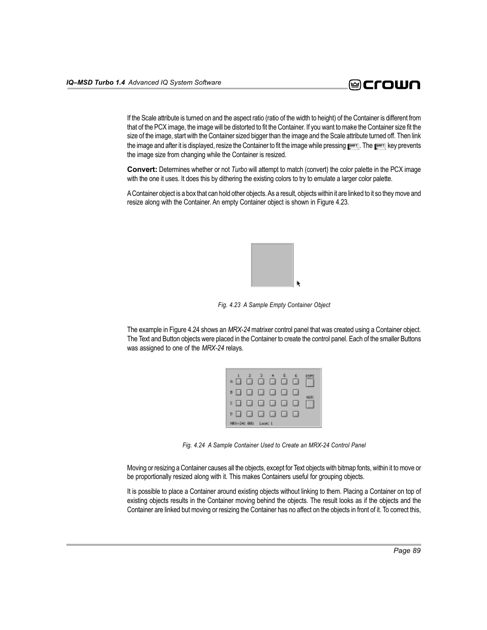 Crown Audio IQ-MSD Turbo Software User Manual | Page 89 / 222