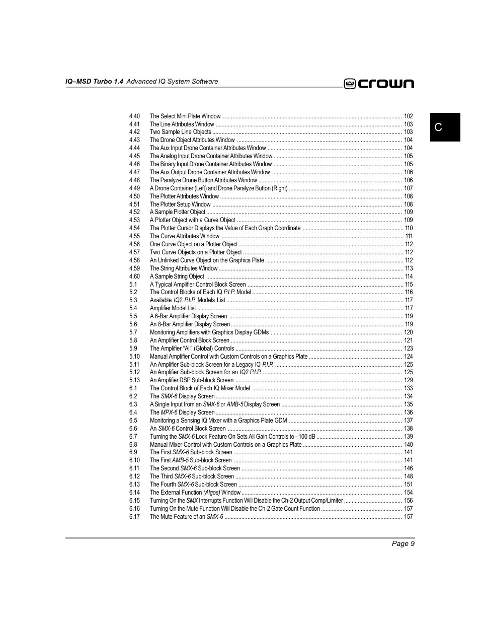 Crown Audio IQ-MSD Turbo Software User Manual | Page 9 / 222