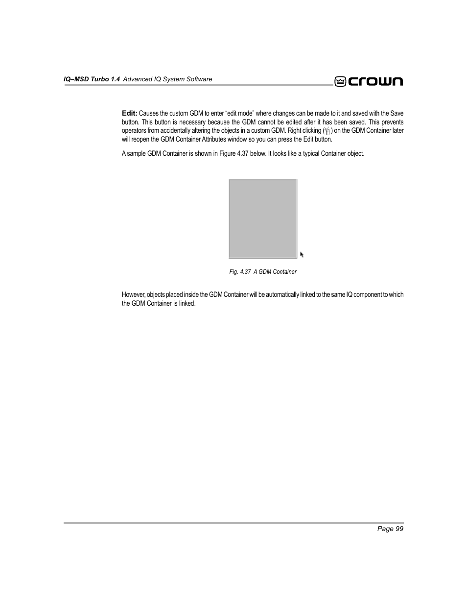 Crown Audio IQ-MSD Turbo Software User Manual | Page 99 / 222