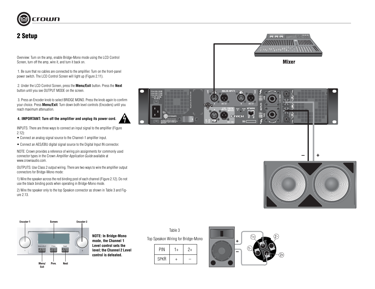 2 setup | Crown Audio I-Tech I-T8000 User Manual | Page 12 / 48