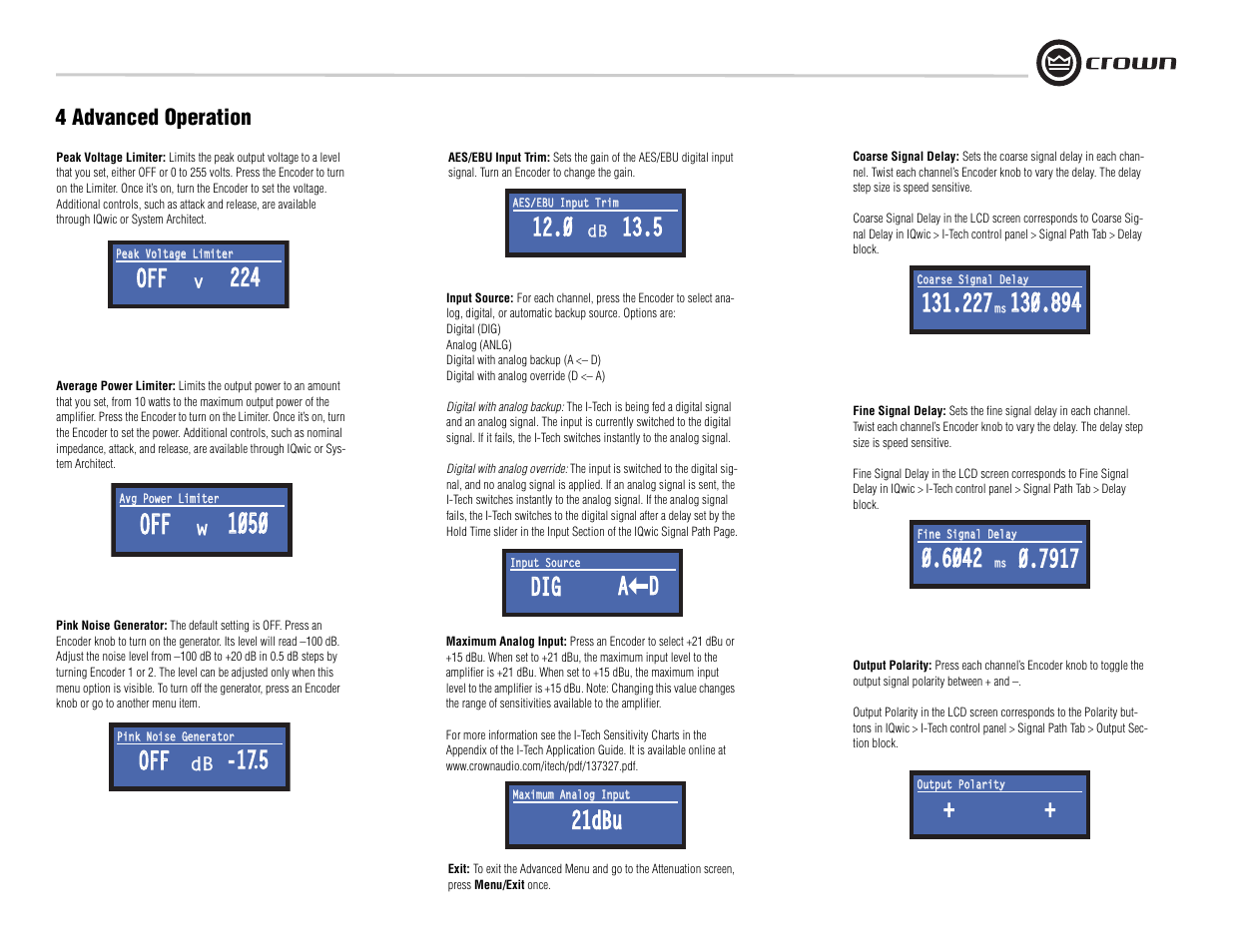 A d 21dbu 21dbu | Crown Audio I-Tech I-T8000 User Manual | Page 19 / 48