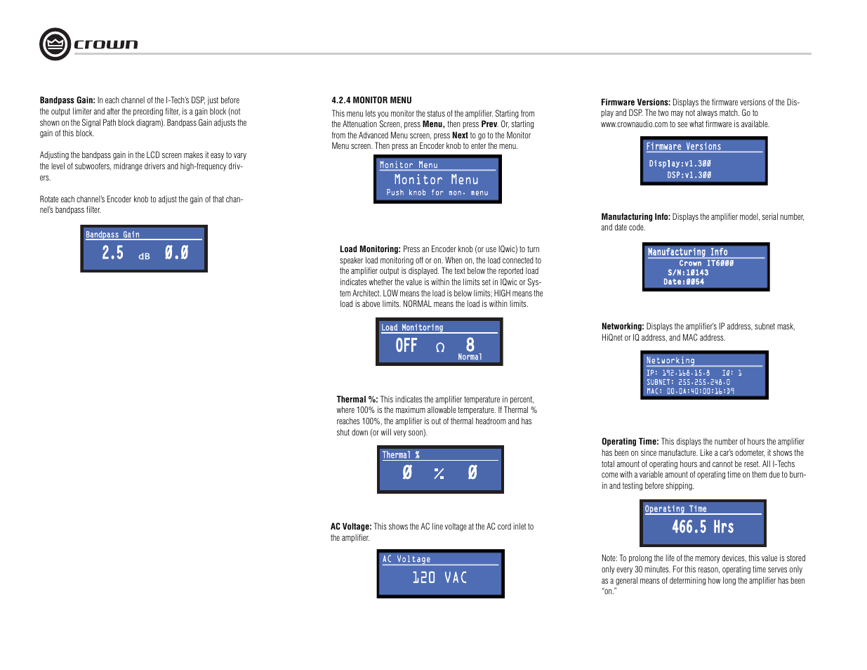 5 hrs | Crown Audio I-Tech I-T8000 User Manual | Page 20 / 48