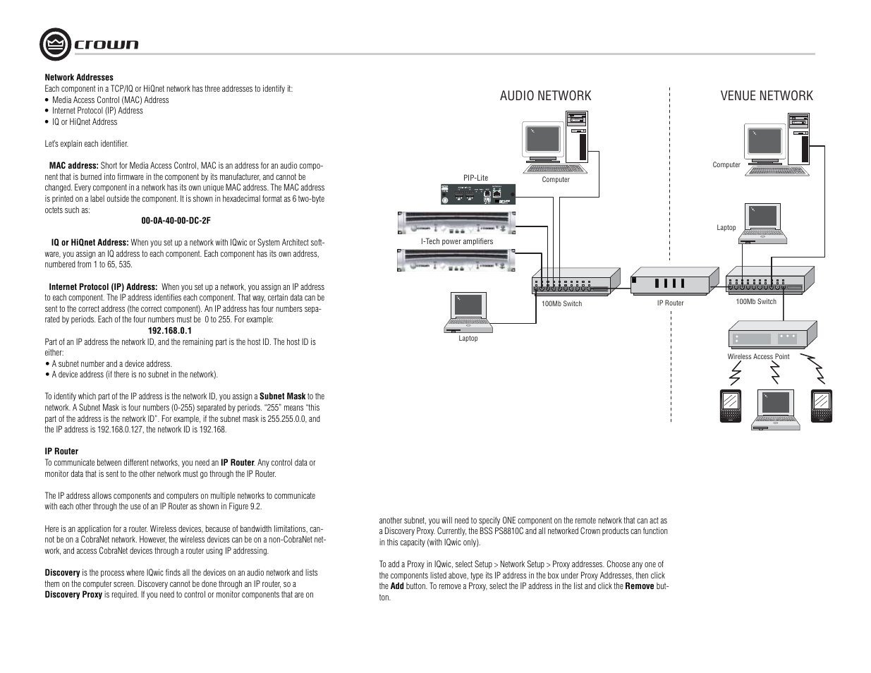 Audio network venue network | Crown Audio I-Tech I-T8000 User Manual | Page 38 / 48
