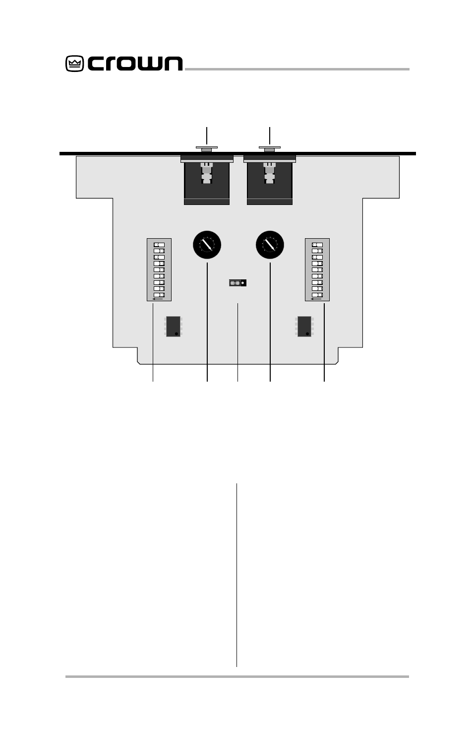 2 facilities, A. input connectors, B. dip switches (s1, s2) | C. compressor threshold, P.i.p.–edcb page 4, Fig. 2.1 p.i.p.-edcb (bottom view) | Crown Audio P.I.P.-EDCb User Manual | Page 4 / 12