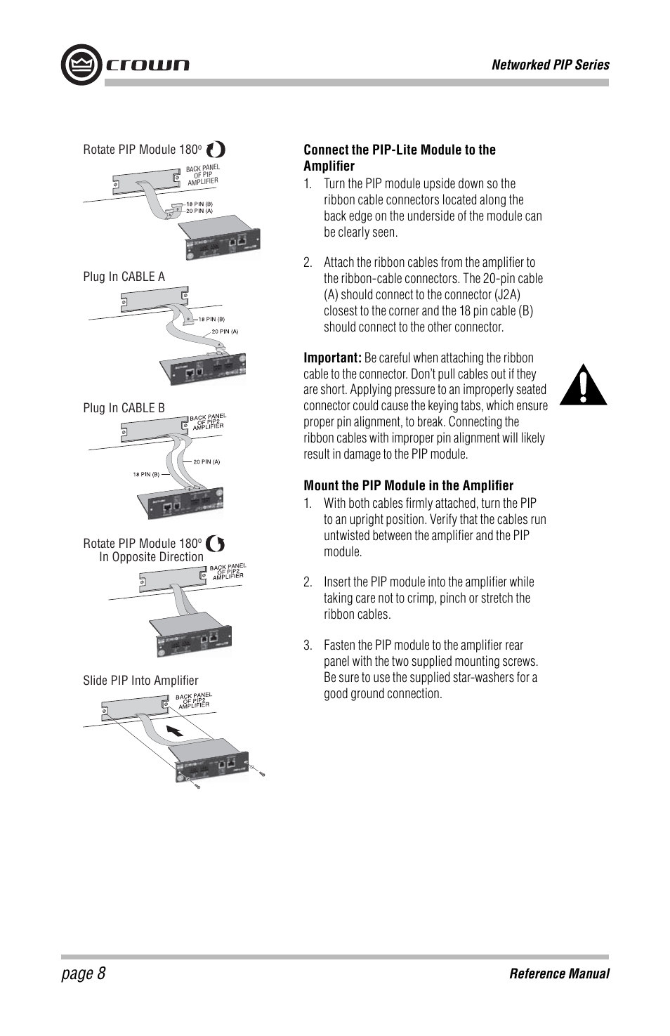 Page 8 | Crown Audio PIP-USP4 Module User Manual | Page 8 / 16