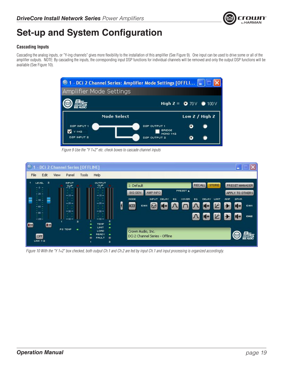 Set-up and system configuration | Crown Audio DCi Series – Network Input Models User Manual | Page 19 / 66