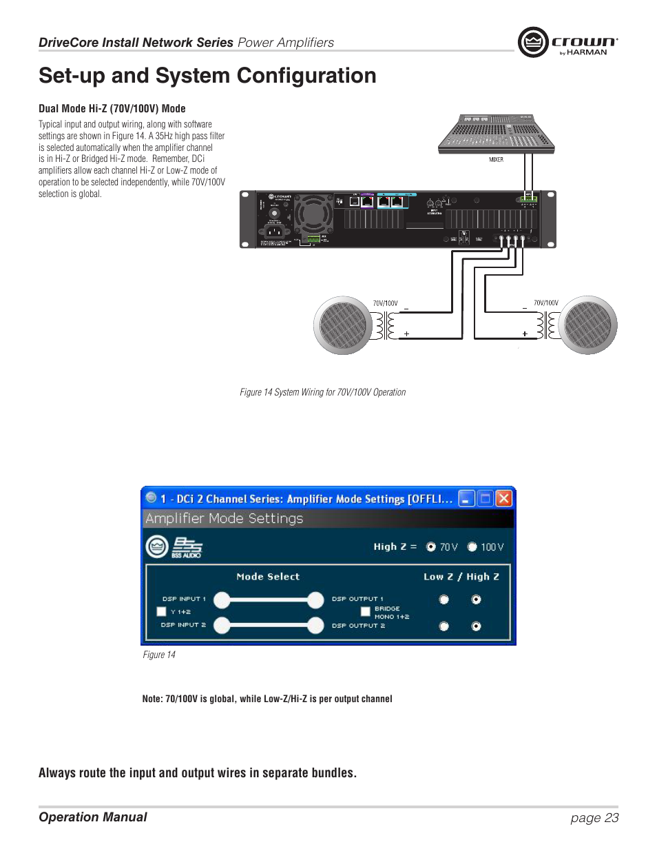 Set-up and system configuration | Crown Audio DCi Series – Network Input Models User Manual | Page 23 / 66