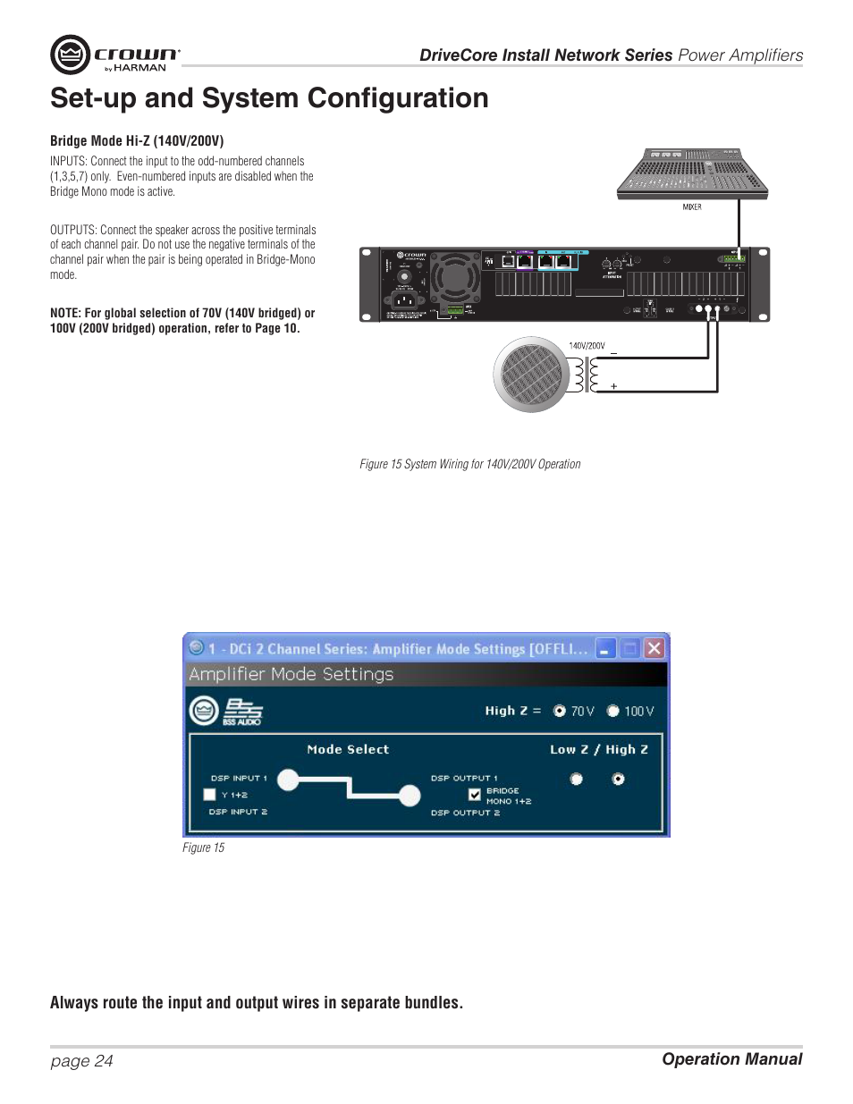 Set-up and system configuration | Crown Audio DCi Series – Network Input Models User Manual | Page 24 / 66