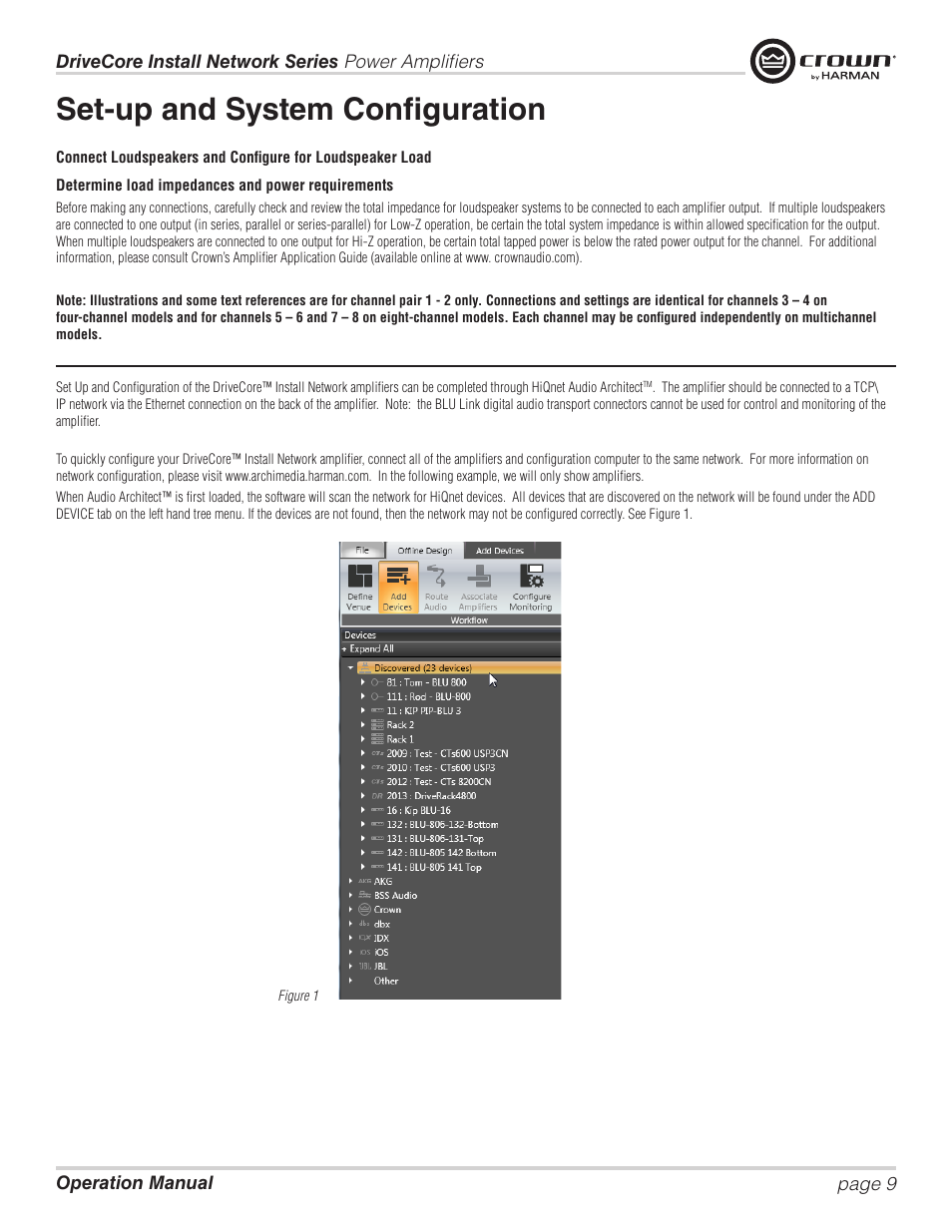 Set-up and system configuration | Crown Audio DCi Series – Network Input Models User Manual | Page 9 / 66