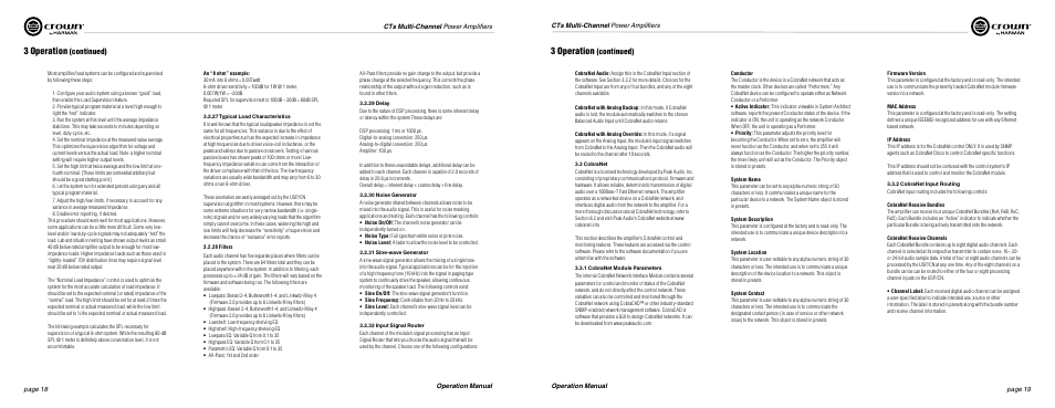3 operation, Continued) | Crown Audio CTs Series (Multi-Channel USP_CN) User Manual | Page 10 / 23