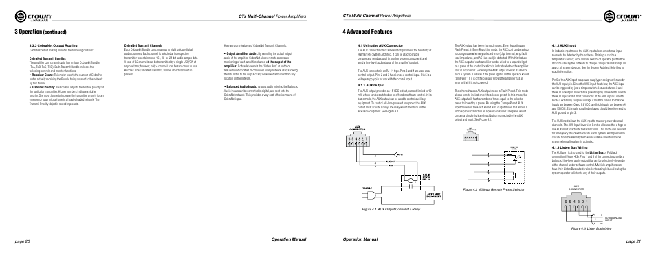 3 operation, 4 advanced features, Continued) | Crown Audio CTs Series (Multi-Channel USP_CN) User Manual | Page 11 / 23