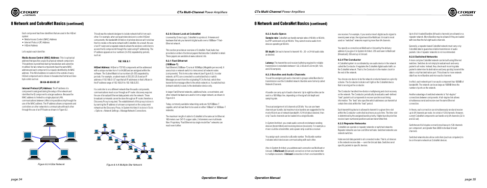 8 network and cobranet basics, Continued) | Crown Audio CTs Series (Multi-Channel USP_CN) User Manual | Page 18 / 23