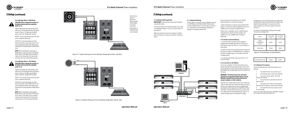 2 setup, Continued) | Crown Audio CTs Series (Multi-Channel USP_CN) User Manual | Page 7 / 23