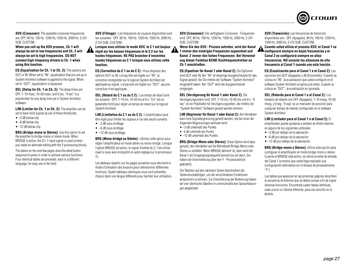 Crown Audio DSi Series User Manual | Page 27 / 49