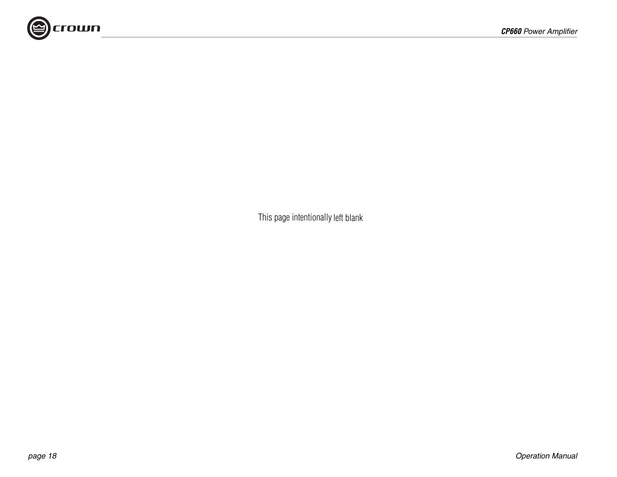 Crown Audio CP660 User Manual | Page 18 / 20