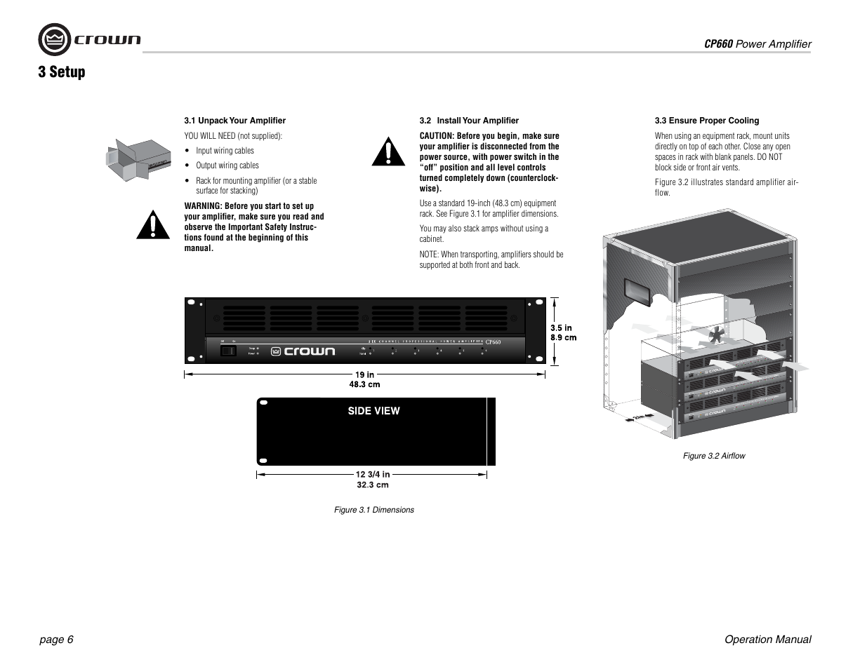 3 setup | Crown Audio CP660 User Manual | Page 6 / 20